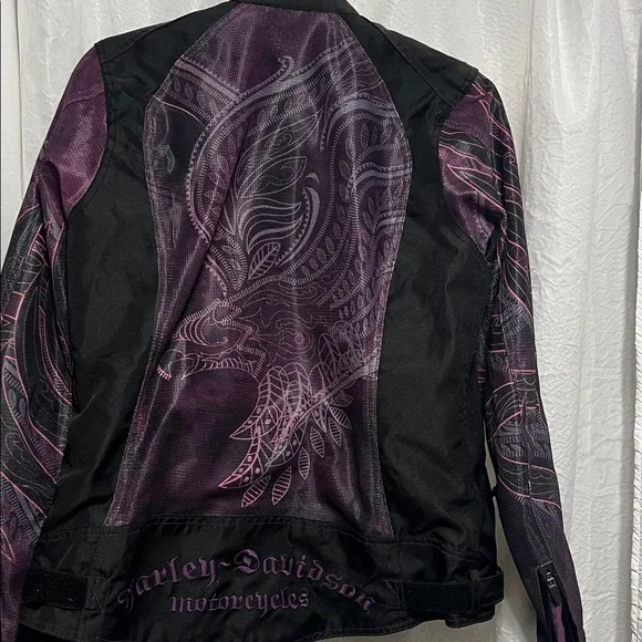 Harley-Davidson Black and Purple Women's Riding Jacket - Picture 11 of 13
